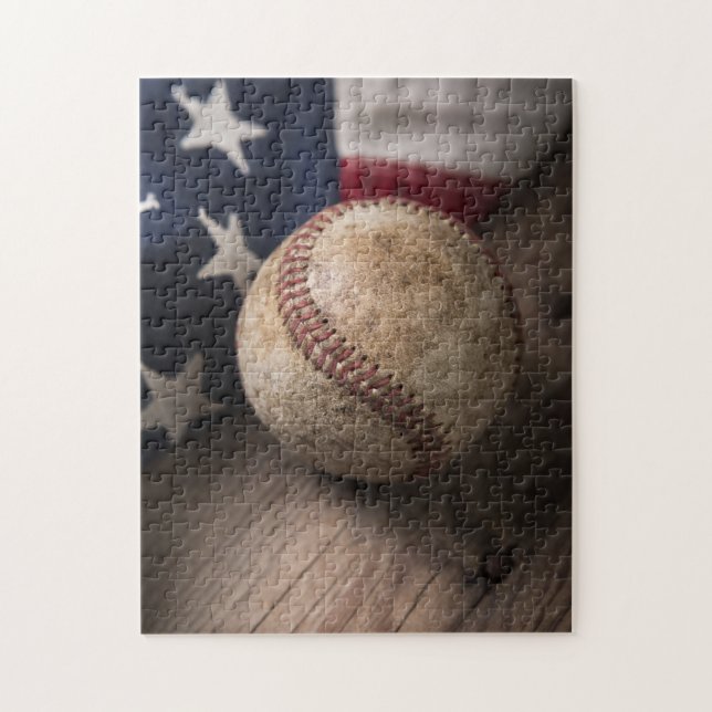 VIntage Baseball und Flag Puzzle (Vertikal)