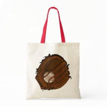 Vintage-Baseball- und Handschuh-Leinwand-Tasche