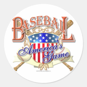 Vintage Baseball USA Schild Runder Aufkleber