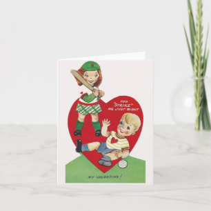 Vintage-Baseball Valentinstagskarte Karte
