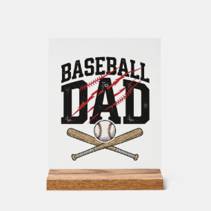 Vintage-Baseball-Vater-Distressed-Engraving-Shirt Acrylschild
