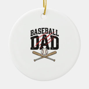 Vintage-Baseball-Vater-Distressed-Shirt mit Gravur Keramik Ornament