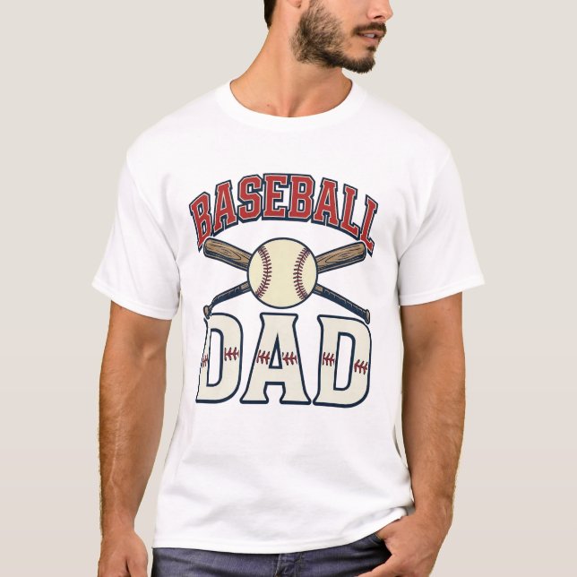 Vintage-Baseball-Vater-Gravur-Shirt-Design_1 T-Shirt (Vorderseite)