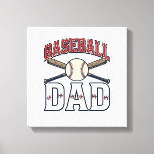 Vintage Baseball-Vater-Shirt-Design_1 Leinwanddruck