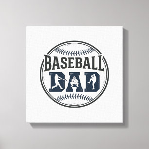 Vintage Baseball-Vater-Shirt-Design_1 Leinwanddruck
