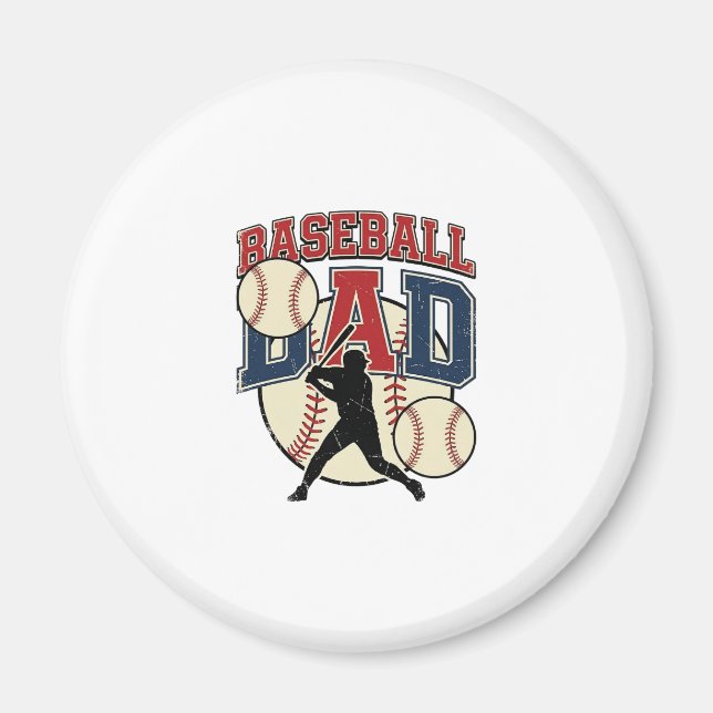 Vintage-Baseball-Vater-Shirt-Design_1 Magnet (Vorne)