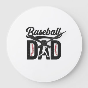 Vintage Baseball-Vater-T-Shirt-Design_1 Große Wanduhr