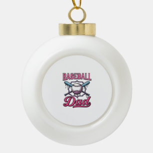 Vintage Baseball-Vater-T-Shirt-Design (2)_ Keramik Kugel-Ornament