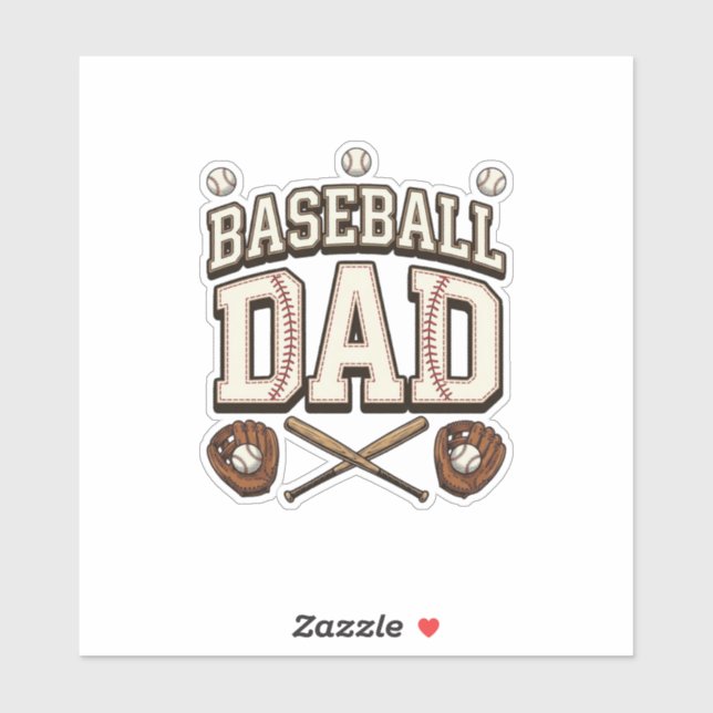Vintage Baseball Vater Tag des Vaters Aufkleber (Blatt)