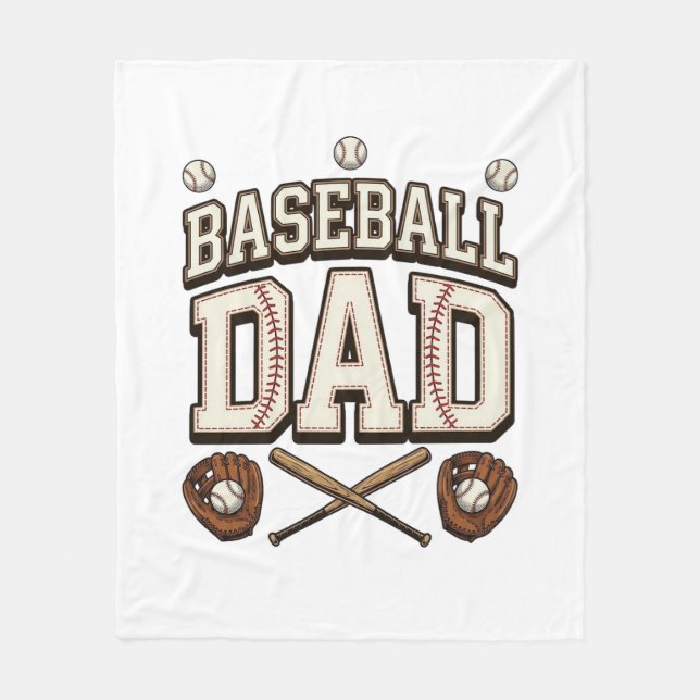 Vintage Baseball Vater Tag des Vaters Fleecedecke (Vorderseite)