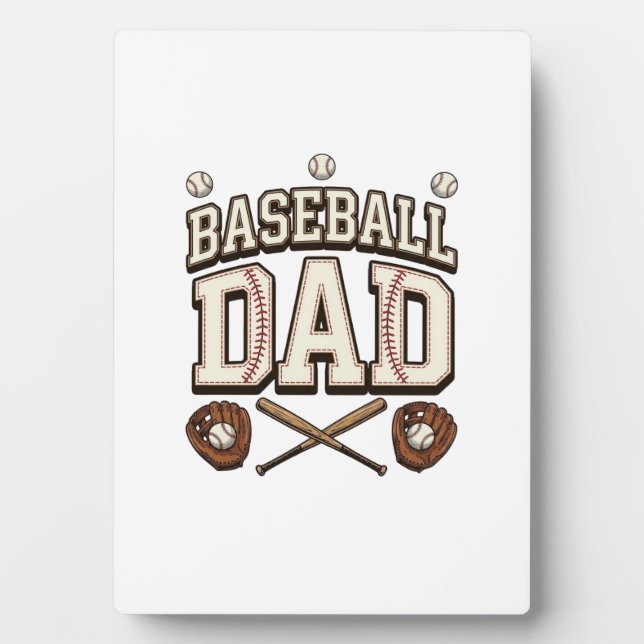 Vintage Baseball Vater Tag des Vaters Fotoplatte (Vorderseite)