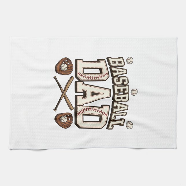 Vintage Baseball Vater Tag des Vaters Geschirrtuch (Horizontal)