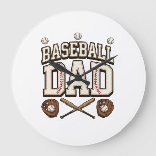 Vintage Baseball Vater Tag des Vaters Große Wanduhr