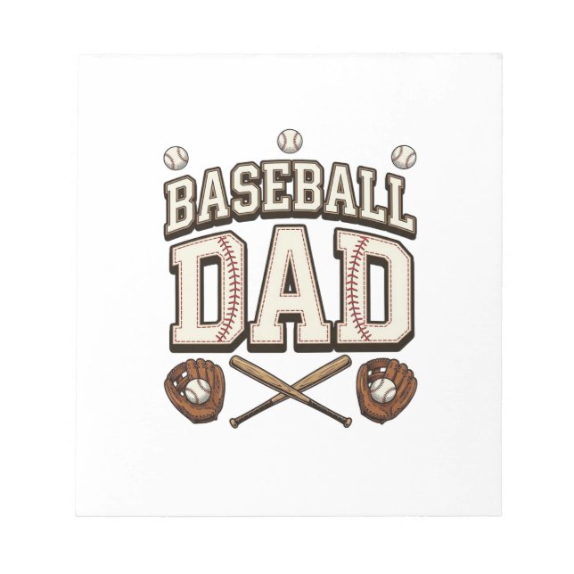 Vintage Baseball Vater Tag des Vaters Notizblock (Vorderseite)