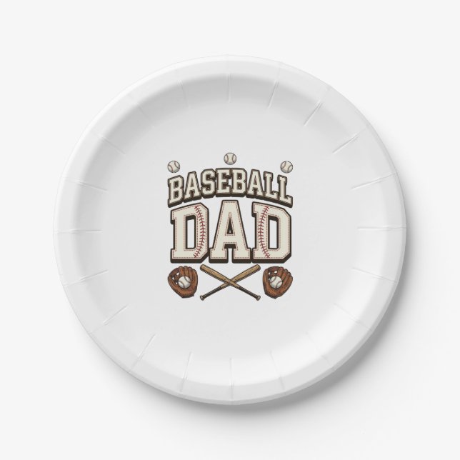 Vintage Baseball Vater Tag des Vaters Pappteller (Vorderseite)