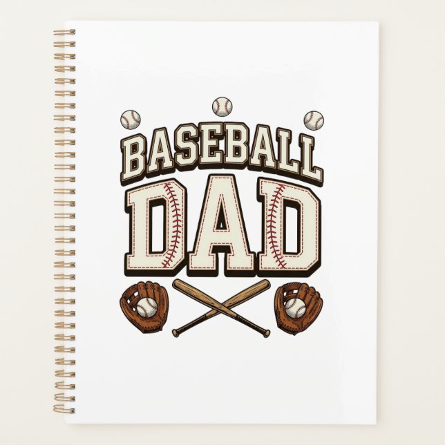 Vintage Baseball Vater Tag des Vaters Planer (Vorderseite)
