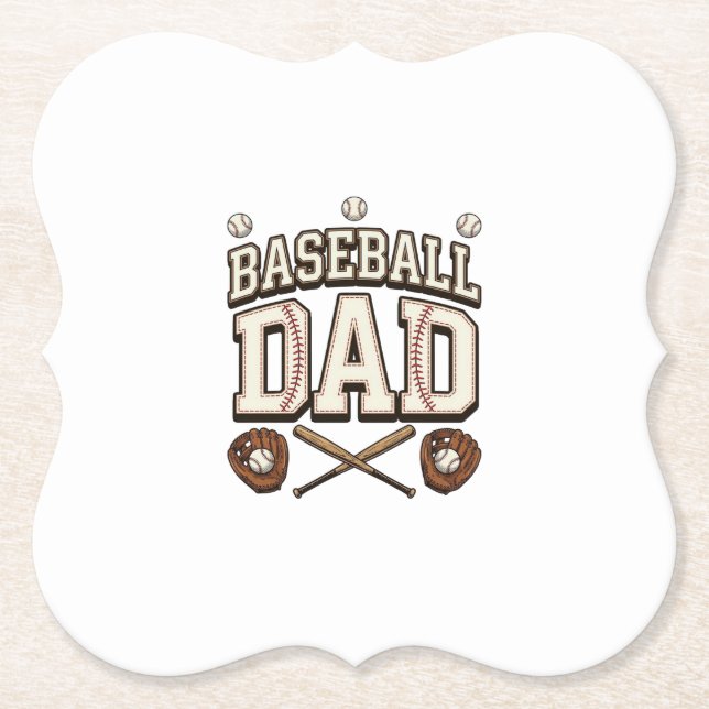 Vintage Baseball Vater Tag des Vaters Untersetzer (Vorderseite)