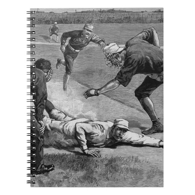 Vintage-Baseball von Thure De Thulstrup, 1885 Notizblock (Vorderseite)
