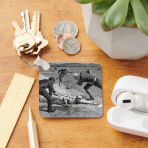 Vintage-Baseball von Thure De Thulstrup, 1885 Schlüsselanhänger