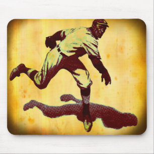 Vintage-Baseball-Werfer-Mauspad Mousepad