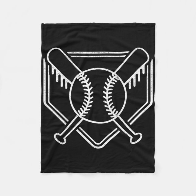 Vintage Baseball-Zuhause-Plattenboys Baseball-Base Fleecedecke (Vorderseite)