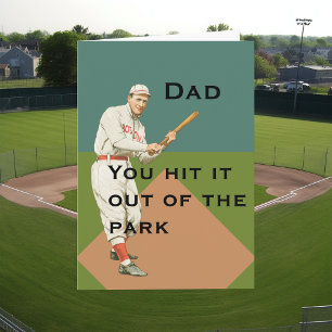 Vintage Baseball zum Vatertag Karte