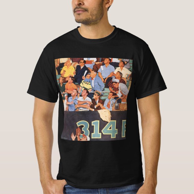 Vintage Baseballfans beim Spielen T-Shirt (Vorderseite)