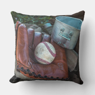Vintage-Baseballhandschuh und Ball Baseballhandsch Kissen