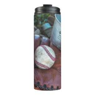 Vintage-Baseballhandschuh und Ball Baseballhandsch Thermosbecher
