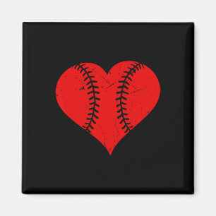 Vintage Baseballherz-Valentinstag-Mädchen Magnet
