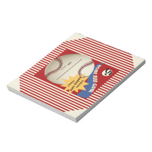 Vintage-Baseballkarte Kaugummi-Verpackung Notizblock