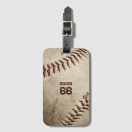 Vintage Baseballnummer Rustikale Retro Gepäckanhänger