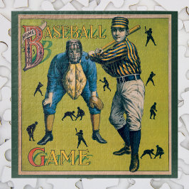 Vintage Baseballspieler beim Zuhause-Spiel Puzzle