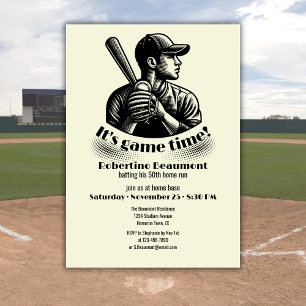 Vintage-Baseballspieler Herren 50. Geburtstag Einladung