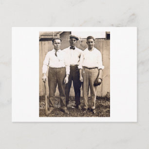 Vintage Baseballspieler in der Nachbarschaft Postkarte