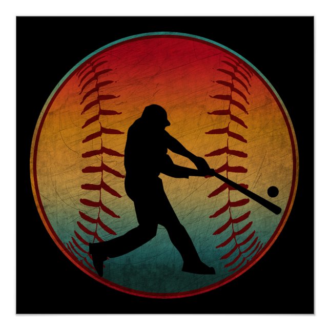 Vintage-Baseballspieler Poster (Vorderseite)