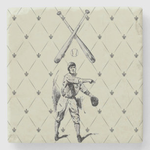 Vintage-Baseballspieler-Steinuntersetzer Steinuntersetzer