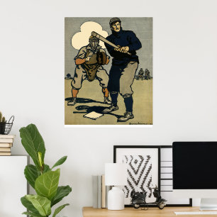 Vintage Baseballspieler, Stilkunst Poster