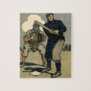 Vintage Baseballspieler, Stilkunst Puzzle