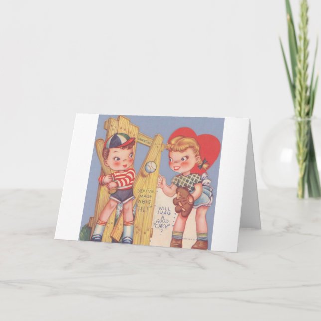 Vintage BaseballValentintagskarte Feiertagskarte (Vorderseite)