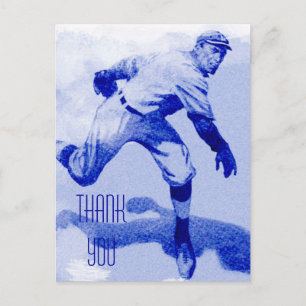 Vintage Baseballwerfer Dankeschön-Postkarte Postkarte