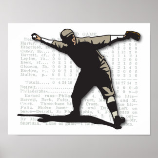 Vintage Baseballwerfer Poster