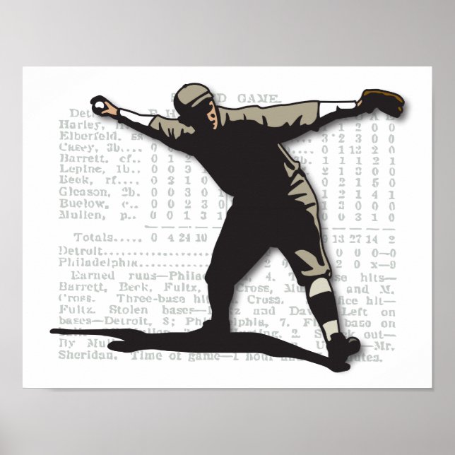 Vintage Baseballwerfer Poster (Vorne)