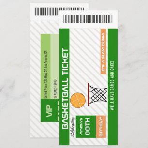 Vintage-Basketball-Geburtstagsparty-Ticket-Einladu Einladung