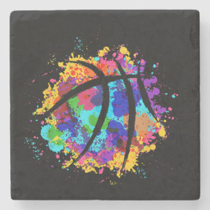 Vintage-Basketball-Grafikdesign Cooles Basketball Steinuntersetzer