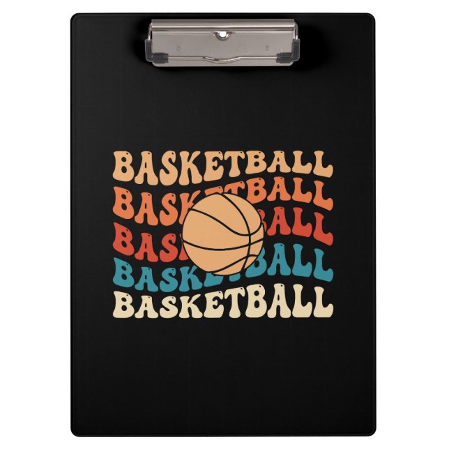 Vintage Basketball Retro Sporttypografie Klemmbrett (Vorderseite)