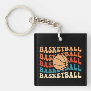 Vintage Basketball Retro Sporttypografie Schlüsselanhänger
