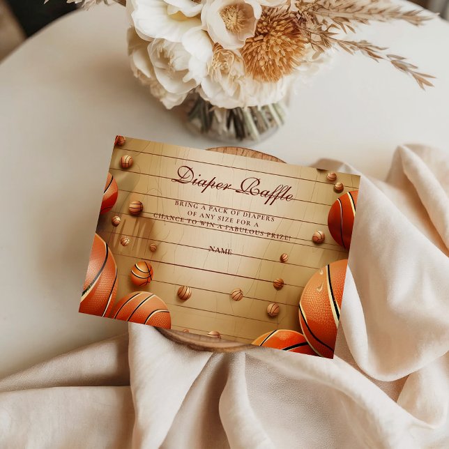 Vintage Basketball Sports Diapper Raffle Begleitkarte (Von Creator hochgeladen)