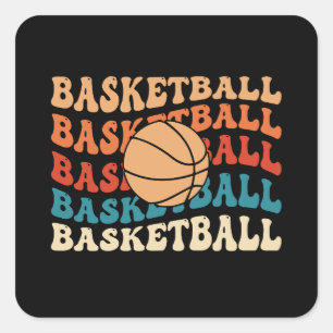 Vintage Basketball-Typografie Retro-Sportdesign Quadratischer Aufkleber