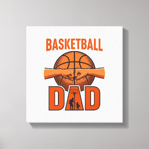 Vintage Basketball-Vater-Shirt-Design_1 Leinwanddruck